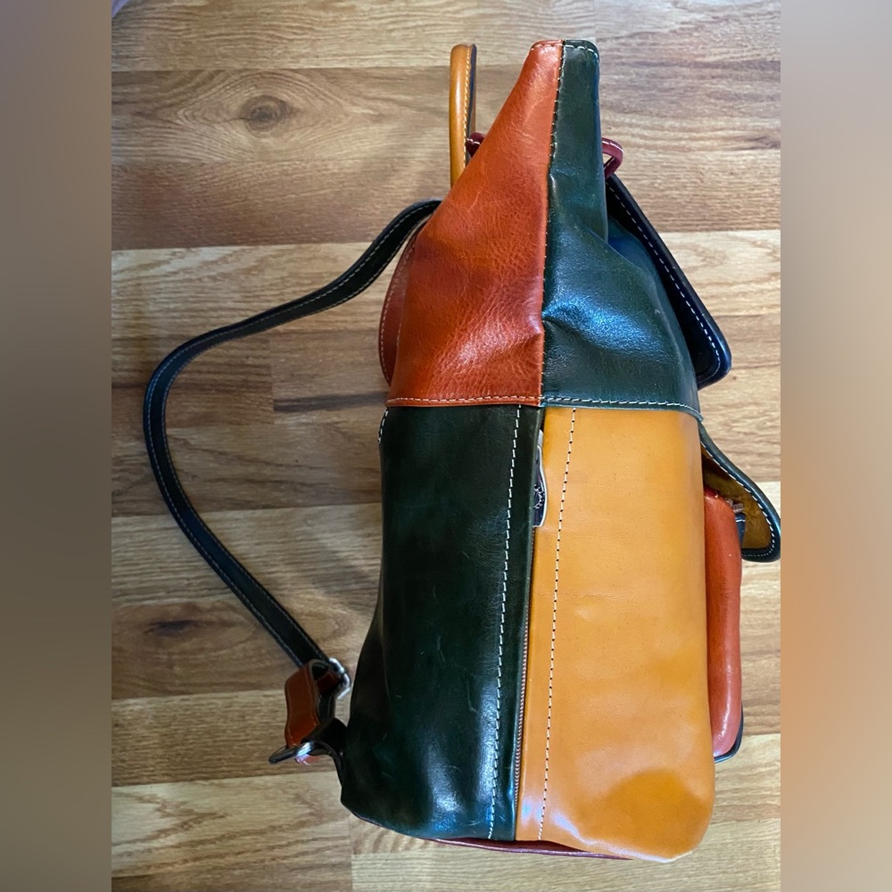 Italian Leather Multi Color Backpack - Picture 7 of 12